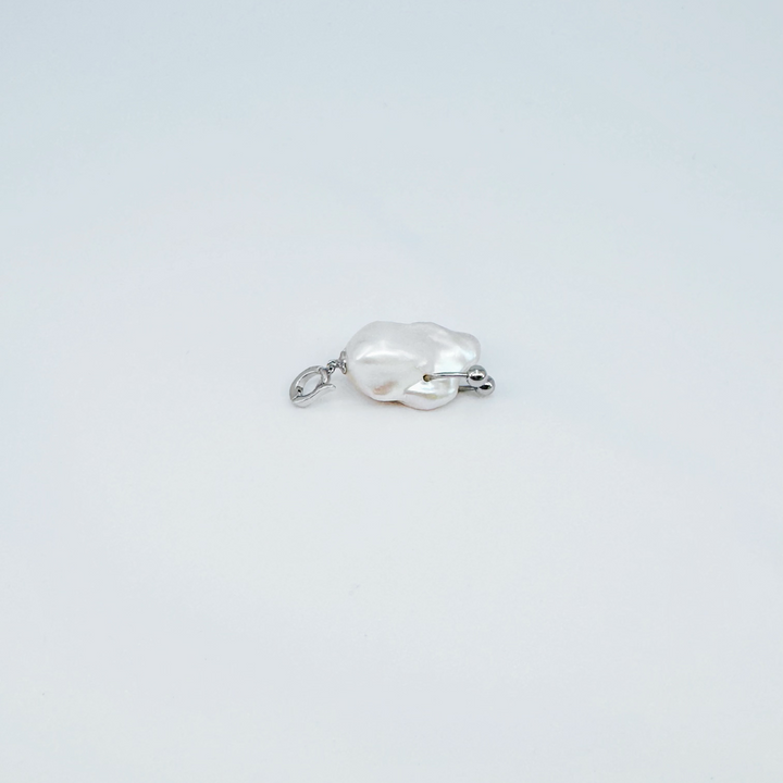 Natural Freshwater Baroque Pearl 'Single C-ring Punk' Pendant｜Cyber Sea Pearl