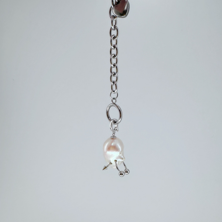 Natural Freshwater Baroque Pearl 'Double Ring Punk' Pendant｜Cyber Sea Pearl