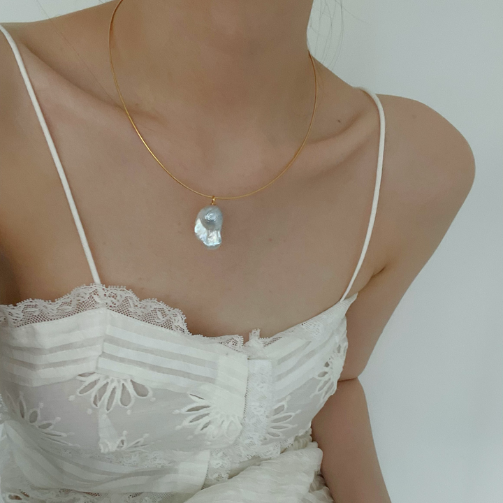20-22mm Baroque Freshwater Pearl Gold Choker｜Cyber Sea Pearl