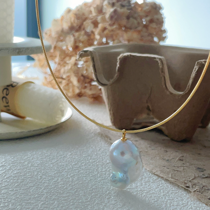 20-22mm Baroque Freshwater Pearl Gold Choker｜Cyber Sea Pearl