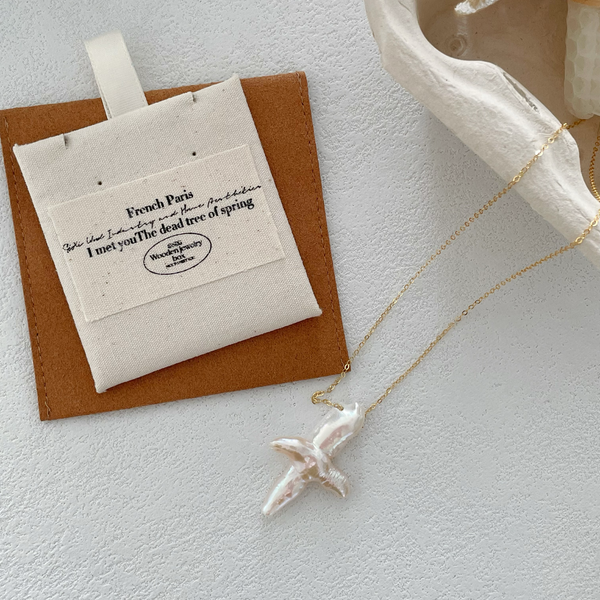 Cross-Shaped Baroque Freshwater Pearl Necklace｜Cyber Sea Pearl
