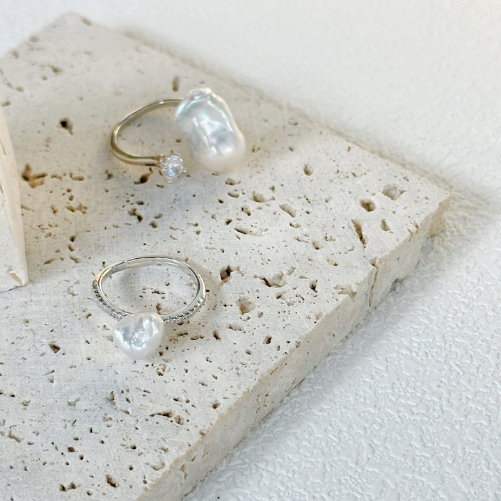 7-9mm Colorful Natural Saltwater Keshi Pearl Ring｜Cyber Sea Pearl