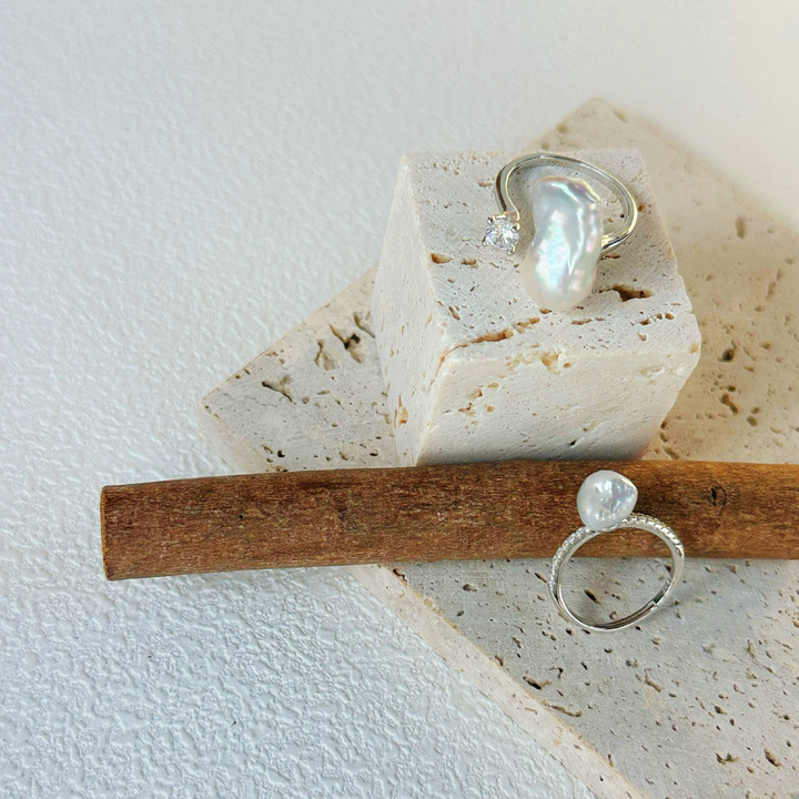 7-9mm Colorful Natural Saltwater Keshi Pearl Ring｜Cyber Sea Pearl