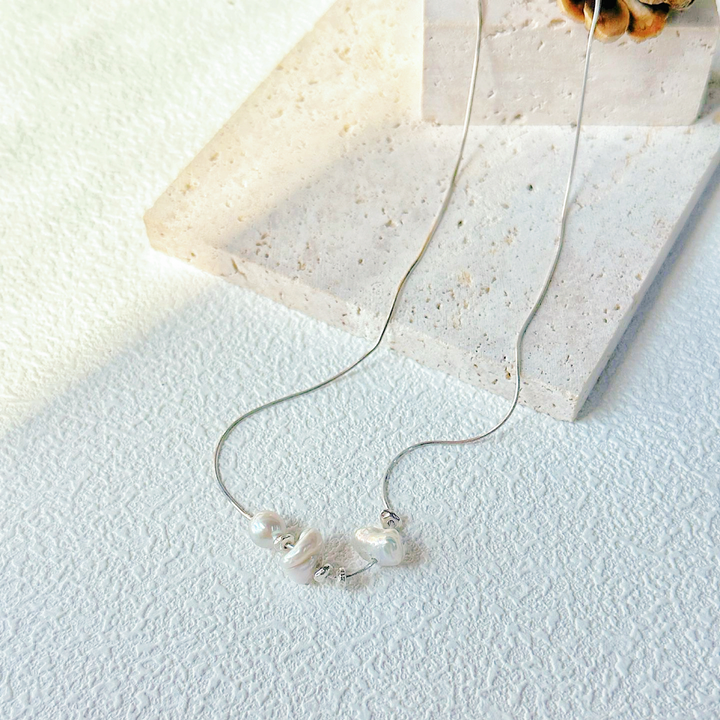 8-10mm Natural Saltwater Keshi Pearl 'Sense of Order' Necklace｜Cyber Sea Pearl