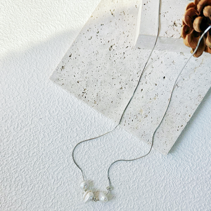 8-10mm Natural Saltwater Keshi Pearl 'Sense of Order' Necklace｜Cyber Sea Pearl