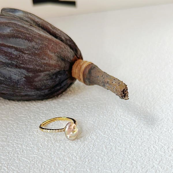 7-9mm Colorful Natural Saltwater Keshi Pearl Ring｜Cyber Sea Pearl