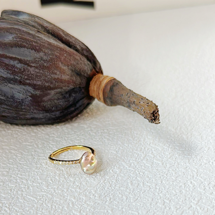 7-9mm Colorful Natural Saltwater Keshi Pearl Ring｜Cyber Sea Pearl